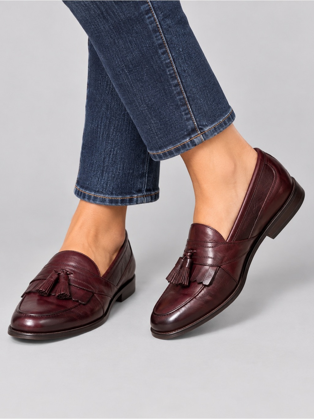 Men’s Johnston & Murphy Burgundy Leather Tassel Loafers